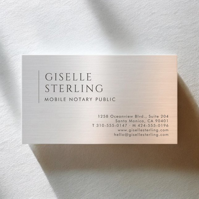 Tarjeta De Visita Mobile Notary Public Brushed Metal (Subido por el creador)
