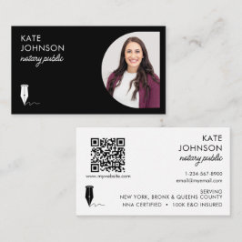 Tarjeta De Visita Mobile Notary Public Photo QR Code Logo