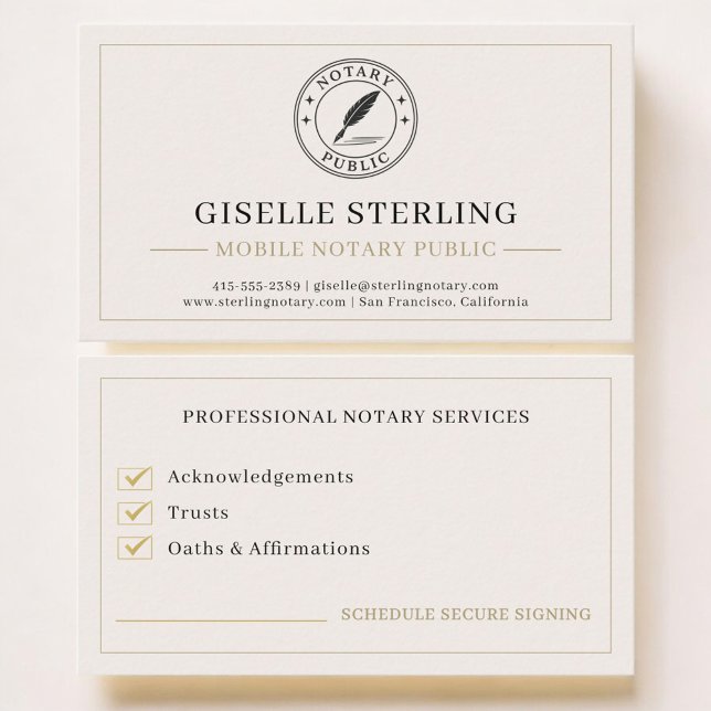 Tarjeta De Visita Mobile Notary Public Professional (Subido por el creador)