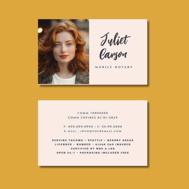 Tarjeta De Visita Mobile Notary Service Photo Business Card (Subido por el creador)