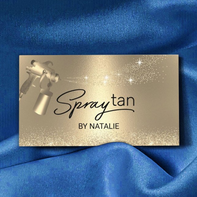 Tarjeta De Visita Mobile Spray Tan Luxury Gold Aircel Tanning (Subido por el creador)