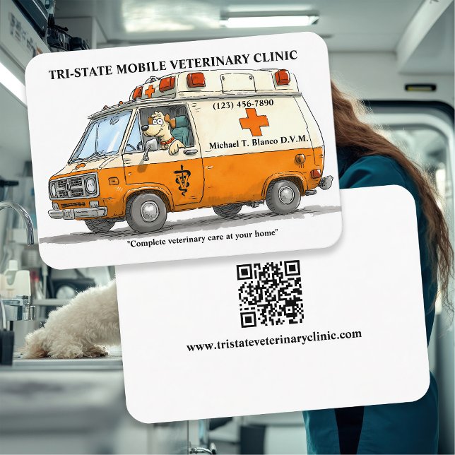 Tarjeta De Visita Mobile Veterinarian Clinic (Subido por el creador)