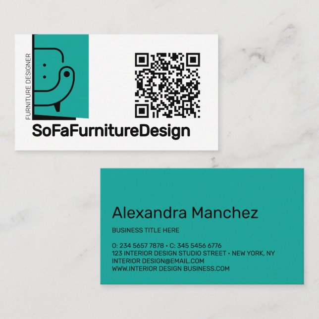 Tarjeta De Visita Mobiliario de arquitecto de diseño de diseño de di (Anverso / Reverso)