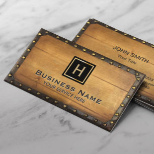 Tarjeta De Visita Mobiliario de construcción Monograma Vintage enma