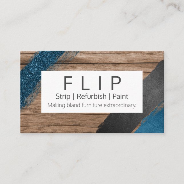 Tarjeta De Visita Mobiliario De Madera Y Pintura. (Anverso)