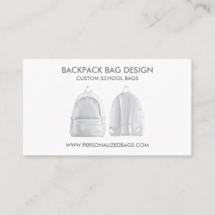 Tarjeta De Visita Mochila escolar blanca