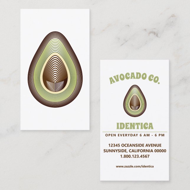 Tarjeta De Visita mod aguacate (Anverso / Reverso)