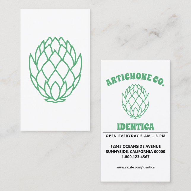 Tarjeta De Visita mod artichoke (Anverso / Reverso)