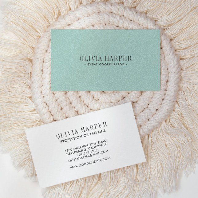 Tarjeta De Visita Moda AQUA | Elegante y liviano aspecto de cuero (Subido por el creador)