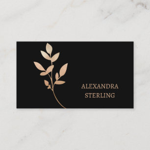 Tarjeta De Visita Moda Art Deco Flor de oro personalizada