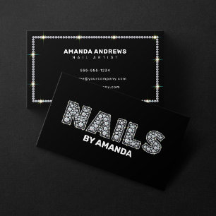 Tarjeta De Visita Moda Artista de uñas de arte de brillantes