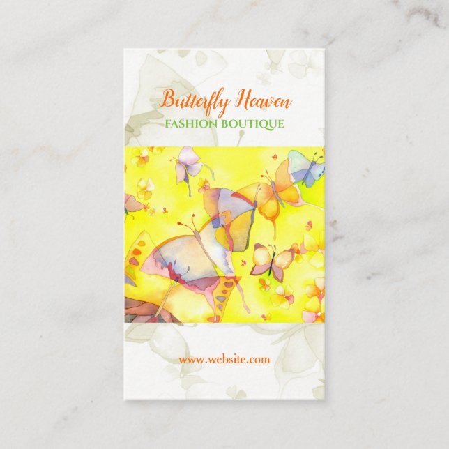 Tarjeta De Visita Moda artística de Hipster Butterfly (Anverso)
