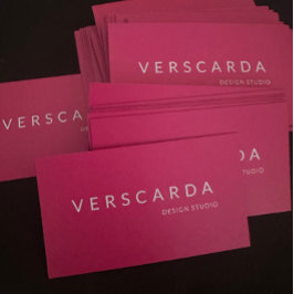 Tarjeta De Visita Moda audaz rosa caliente Diseño Studio Belleza