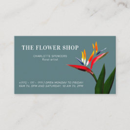 Tarjeta De Visita Moda ave tropical del paraíso ilustracion floral