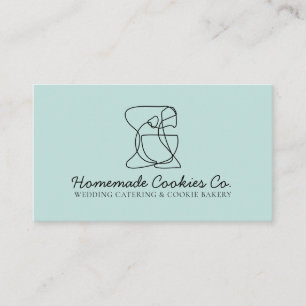 Tarjeta De Visita Moda azul bebé Panadería sencilla de comida casera