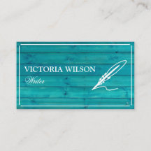 Moda azul turquesa y blanco escritor