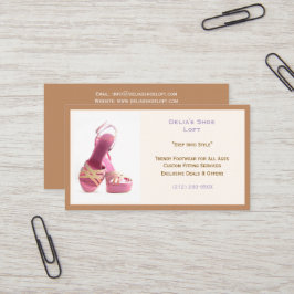 Tarjeta De Visita Moda beige oscuro de las mujeres zapatos tacones a