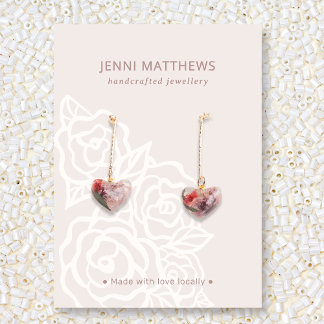 Tarjeta De Visita Moda Beige Rose Bouquet Floral Earl Display