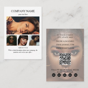 Tarjeta De Visita Moda Belleza Negocios 5 Fotos Medios Sociales
