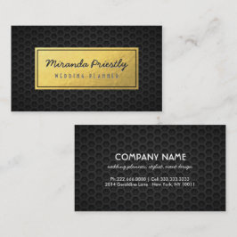 Tarjeta De Visita Moda Black & Gold Faux Relieve metalizado dorado R