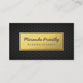 Tarjeta De Visita Moda Black & Gold Faux Relieve metalizado dorado R