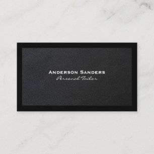 Tarjeta De Visita Moda Black Modern   Lux Executive Leather