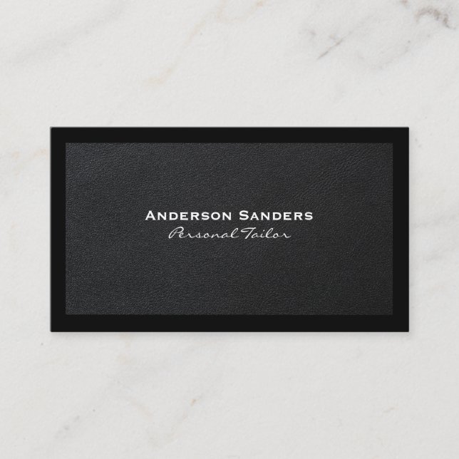 Tarjeta De Visita Moda Black Modern | Lux Executive Leather (Anverso)