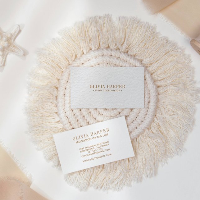 Tarjeta De Visita Moda blanca | Elegante y liviano aspecto de cuero (Subido por el creador)