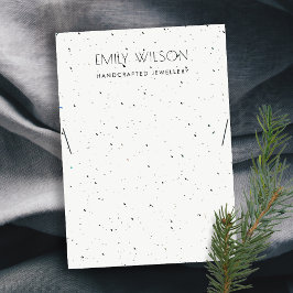 TARJETA DE VISITA MODA BLANCO TERRAZZO TEXTURA NECKLACE PANTALLA LOG