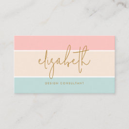 Tarjeta De Visita Moda Bloque de color Pastel Color Rosa Amarillo Ba