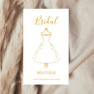 Tarjeta De Visita Moda Boda de estilo novia mujeres vestir oro
