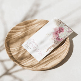 Tarjeta De Visita Moda Boho Bohemian Rosa