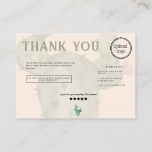 Tarjeta De Visita Moda boho cactus & Succulents orden gracias