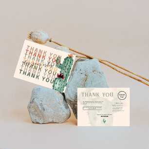 Tarjeta De Visita Moda boho cactus & Succulents orden gracias