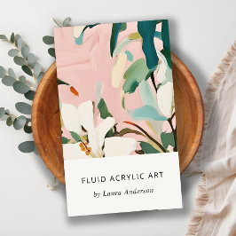 Tarjeta De Visita Moda Boho Colorful Pink Verde azulado Verde Pintad