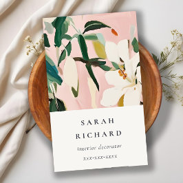 Tarjeta De Visita Moda Boho Colorful Pink Verde azulado Verde Pintad