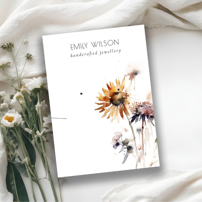 Tarjeta De Visita Moda Boho Dry Wildflower collar Earl Display (Subido por el creador)
