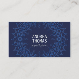 Tarjeta De Visita Moda Boho Mandala Azul/Azul