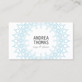Tarjeta De Visita Moda Boho Mandala Azul/Blanco