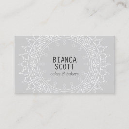 Tarjeta De Visita Moda Boho Mandala en gris claro