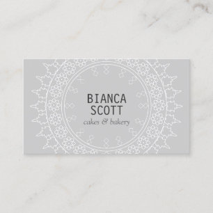 Tarjeta De Visita Moda Boho Mandala en gris claro