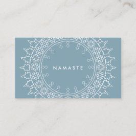 Tarjeta De Visita Moda Boho Mandala Namaste Yoga Blue