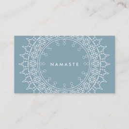 Tarjeta De Visita Moda Boho Mandala Namaste Yoga Blue