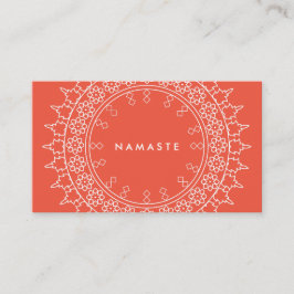 Tarjeta De Visita Moda Boho Mandala Namaste Yoga Coral
