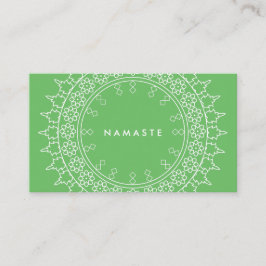Tarjeta De Visita Moda Boho Mandala Namaste Yoga Green