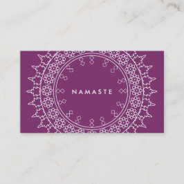 Tarjeta De Visita Moda Boho Mandala Namaste Yoga Purple
