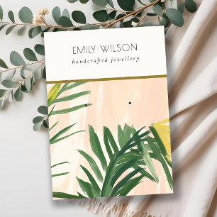 Tarjeta De Visita Moda Boho Rubor Green Palm Leaves Tropicales