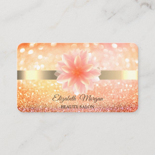 Tarjeta De Visita Moda Bokeh Lotus Flower Yoga Reiki (Anverso)