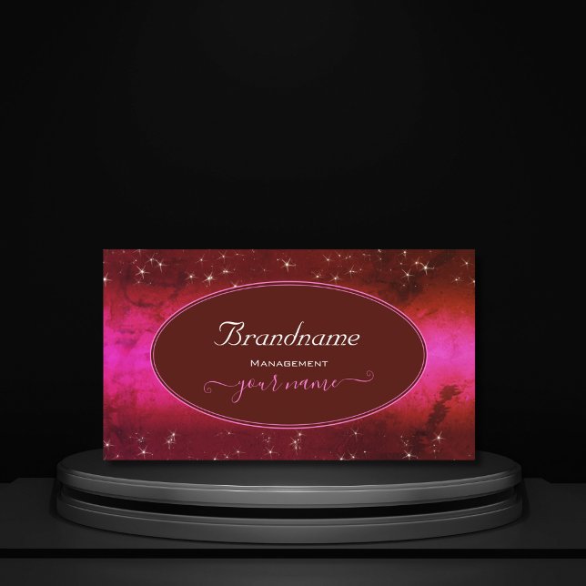 Tarjeta De Visita Moda Borgoña rosa Purpurina Estrellas elegantes (Subido por el creador)