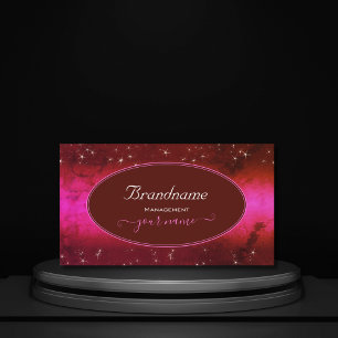 Tarjeta De Visita Moda Borgoña rosa Purpurina Estrellas elegantes
